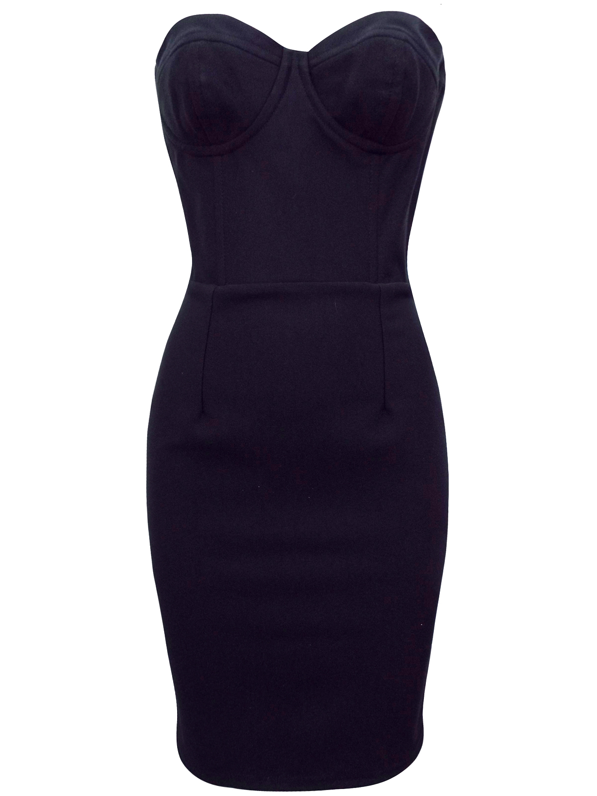 T0pshop BLACK Strapless Panelled Bodycon Dress - Size 6 to 16