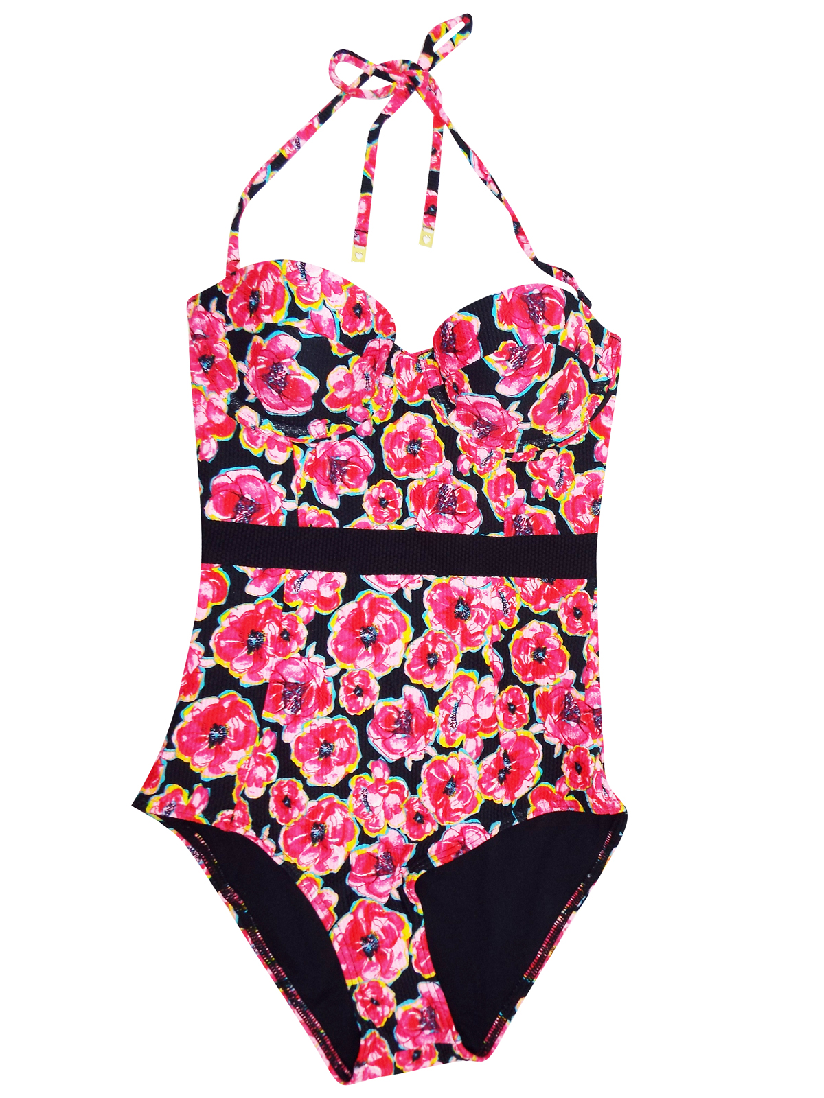Poppy Print Bandeau Swimsuit