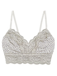 MEDIUM-GREY Lace Trim Non Wired Bralette - Size 10 to 22